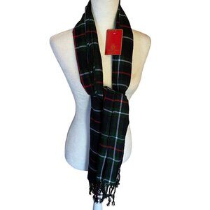 NWT Victor Scott Kiltmakers Made in Scotland Green Tartan Plaid Acrylic Scarf